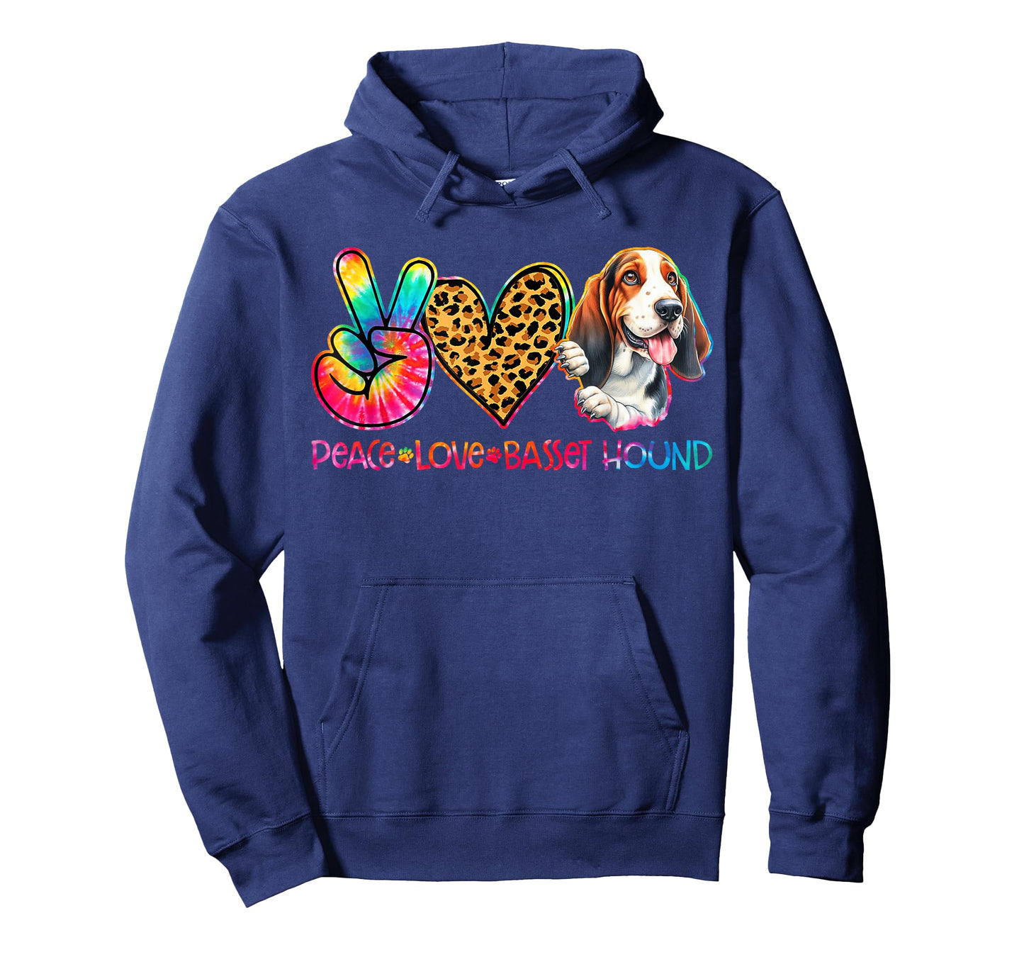 Peace Love Basset Hound Tie Dye Dog Lover T-Shirt for Men Women Kids
