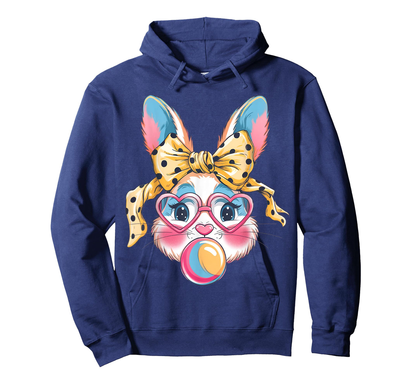 Cute Bunny Rabbit Face Tie Dye Glasses Girl Happy Easter Day T-Shirt