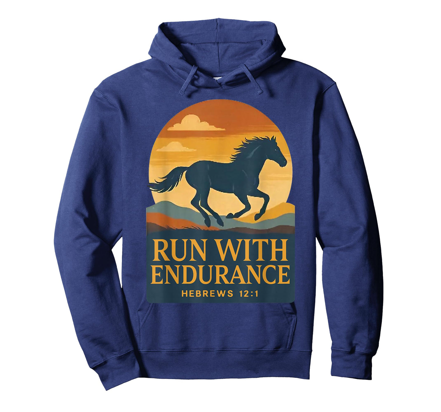 Run with Endurance - Christian Runner Bible Verse Horse T-Shirt
