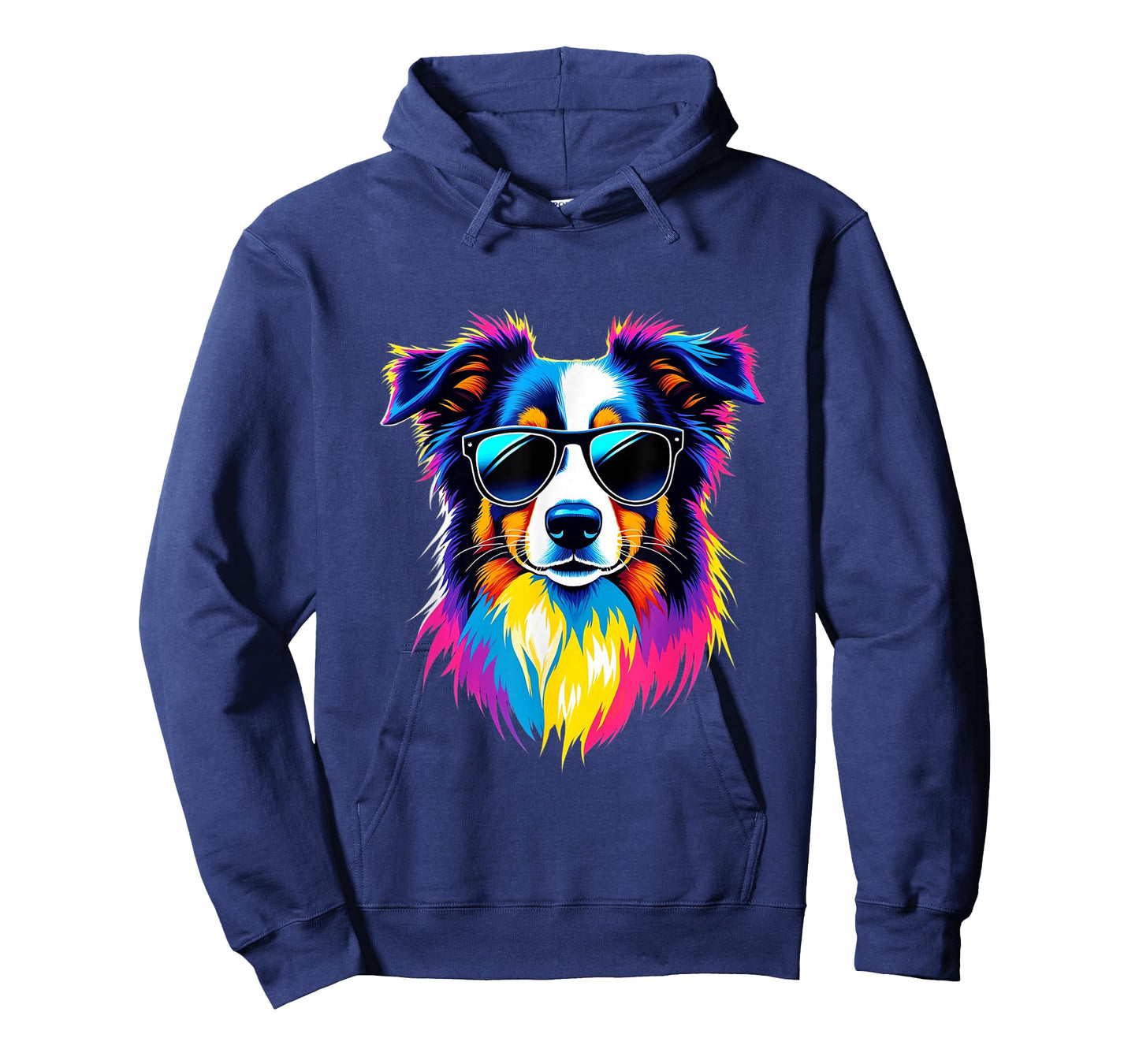 Funny Australian Shepherd with Sunglasses Pop Art T-Shirt