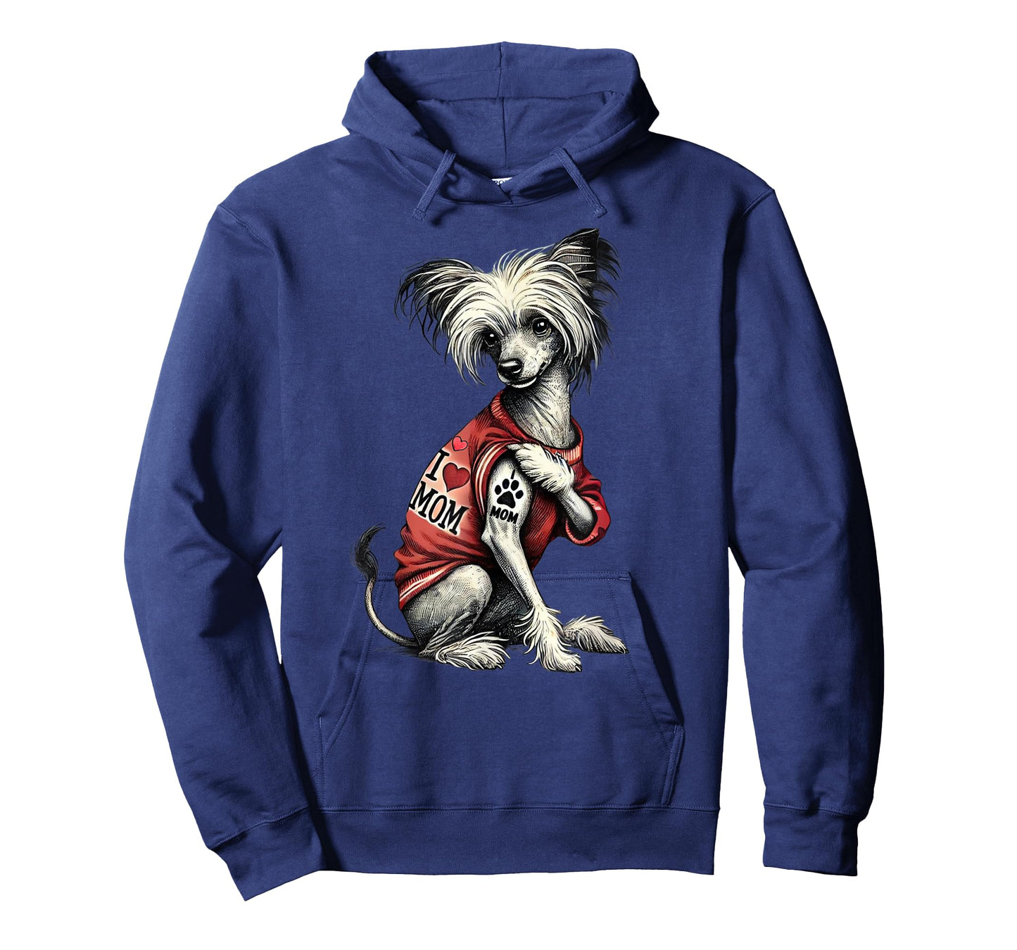 Funny I Love Mom Tattoo Chinese Crested Mom For Women T-Shirt