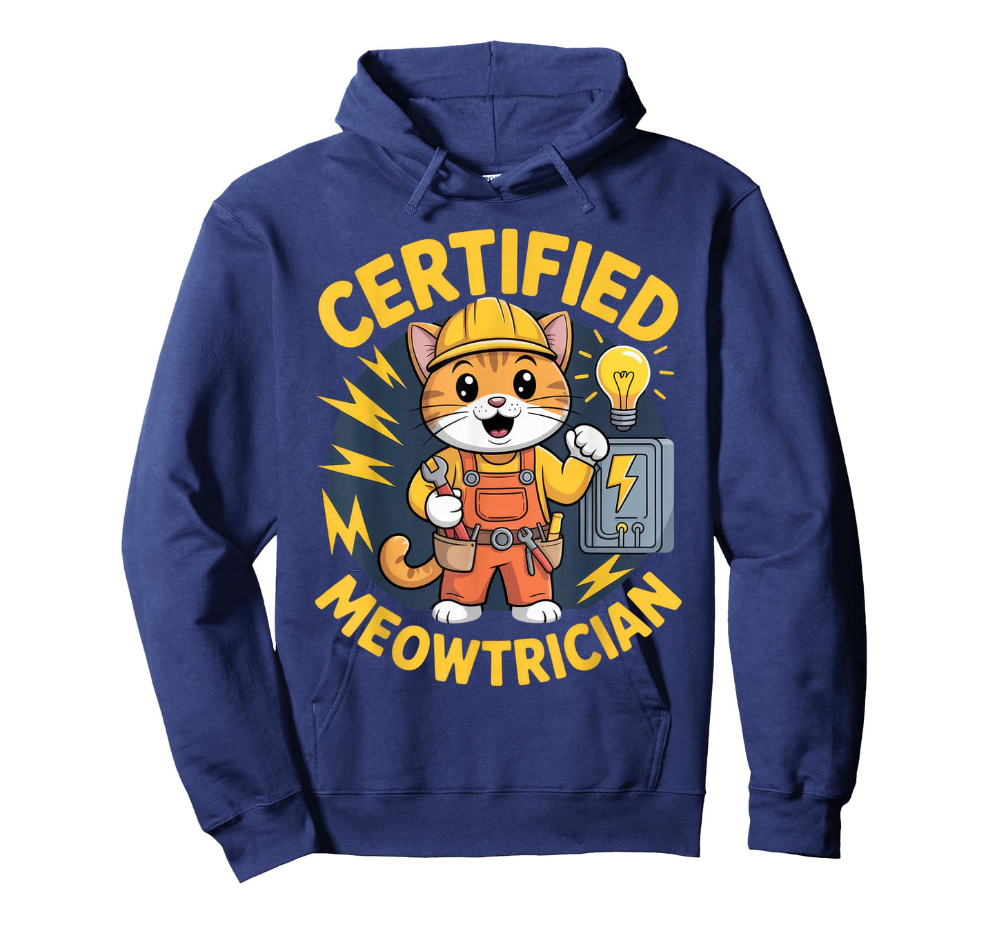 Certified Meowtrician Funny Electrician Cat Outfit T-Shirt