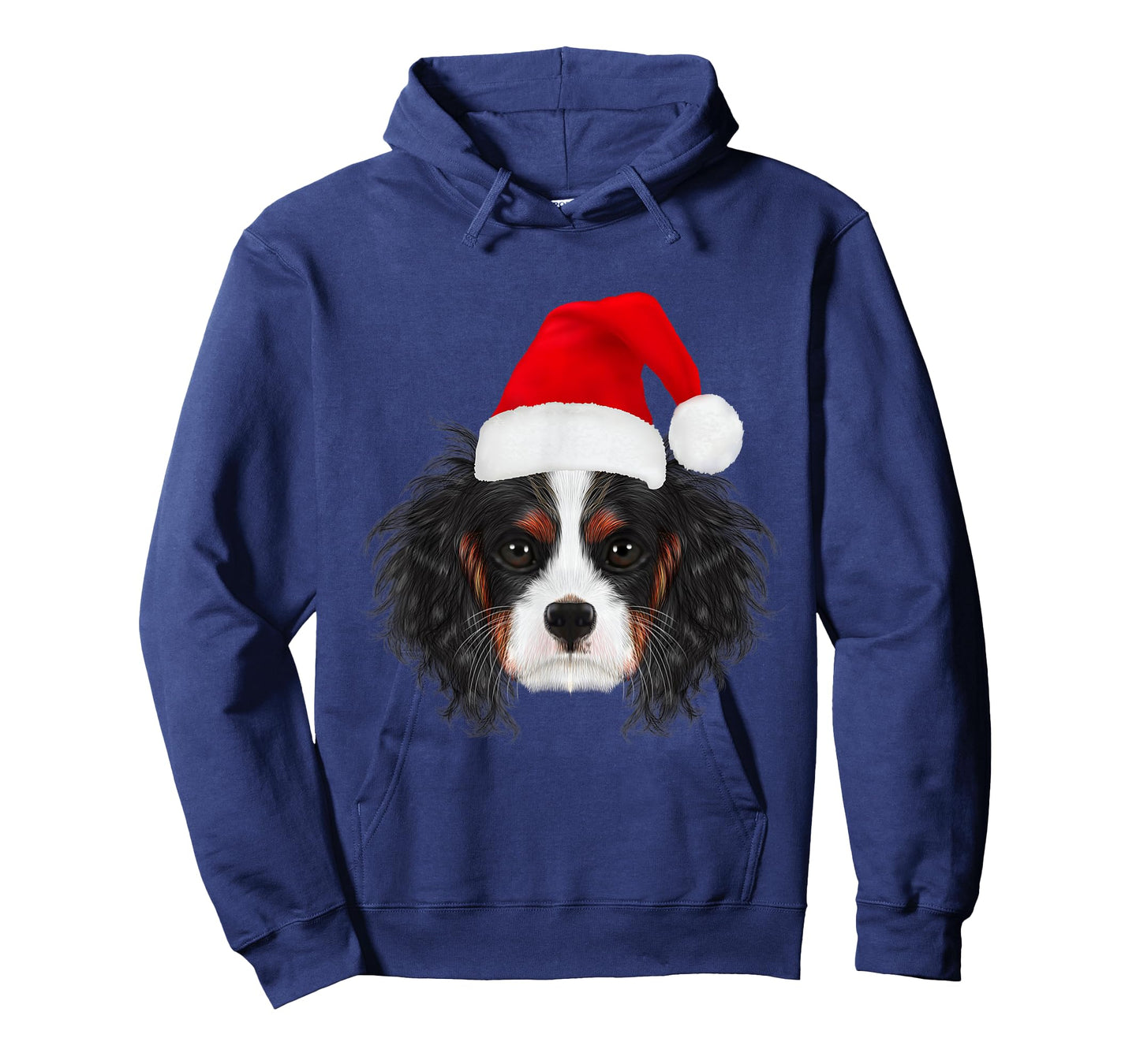 Cavalier King Charles Spaniel in Santa Hat Funny Christmas T-Shirt