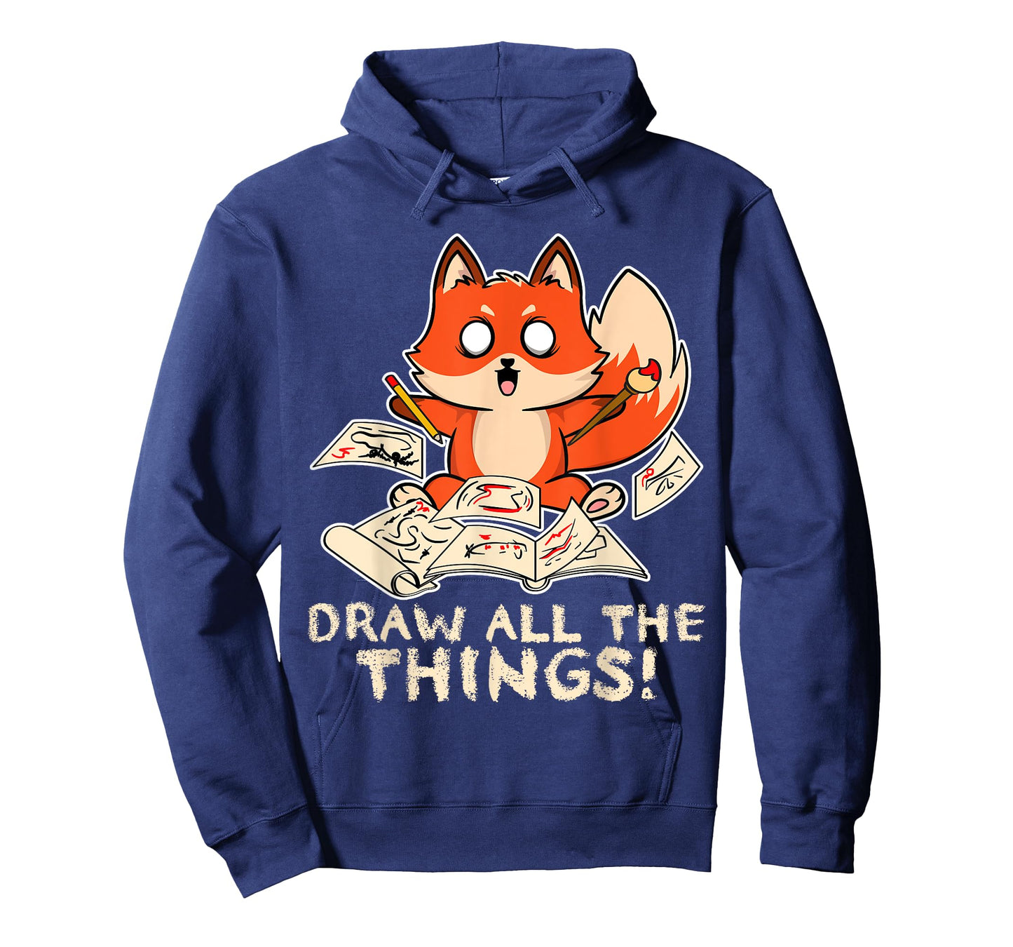 Draw All The Things Fox Sketching Art Otaku Comics Anime Top T-Shirt