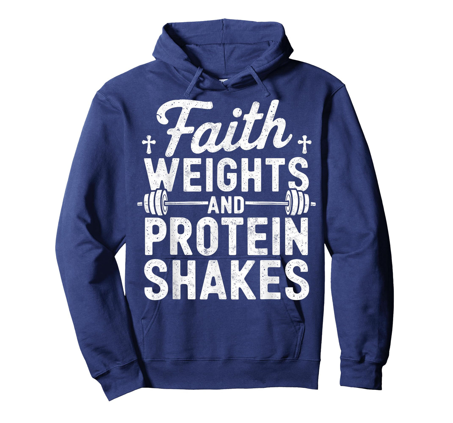 Faith Weights & Protein Shakes Christian Gym Weightlifting T-Shirt