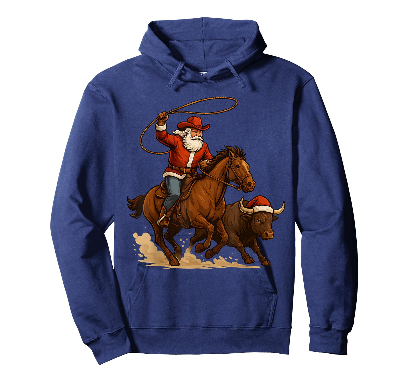 Santa Claus Cowboy Vintage Western Christmas Pajamas Xmas T-Shirt
