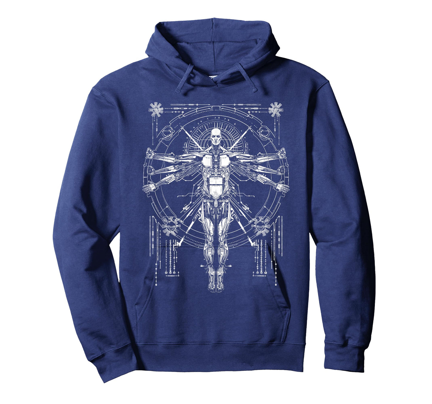 Robot Vitruvian Man Cyberpunk Manga Sci-Fi Illustration T-Shirt
