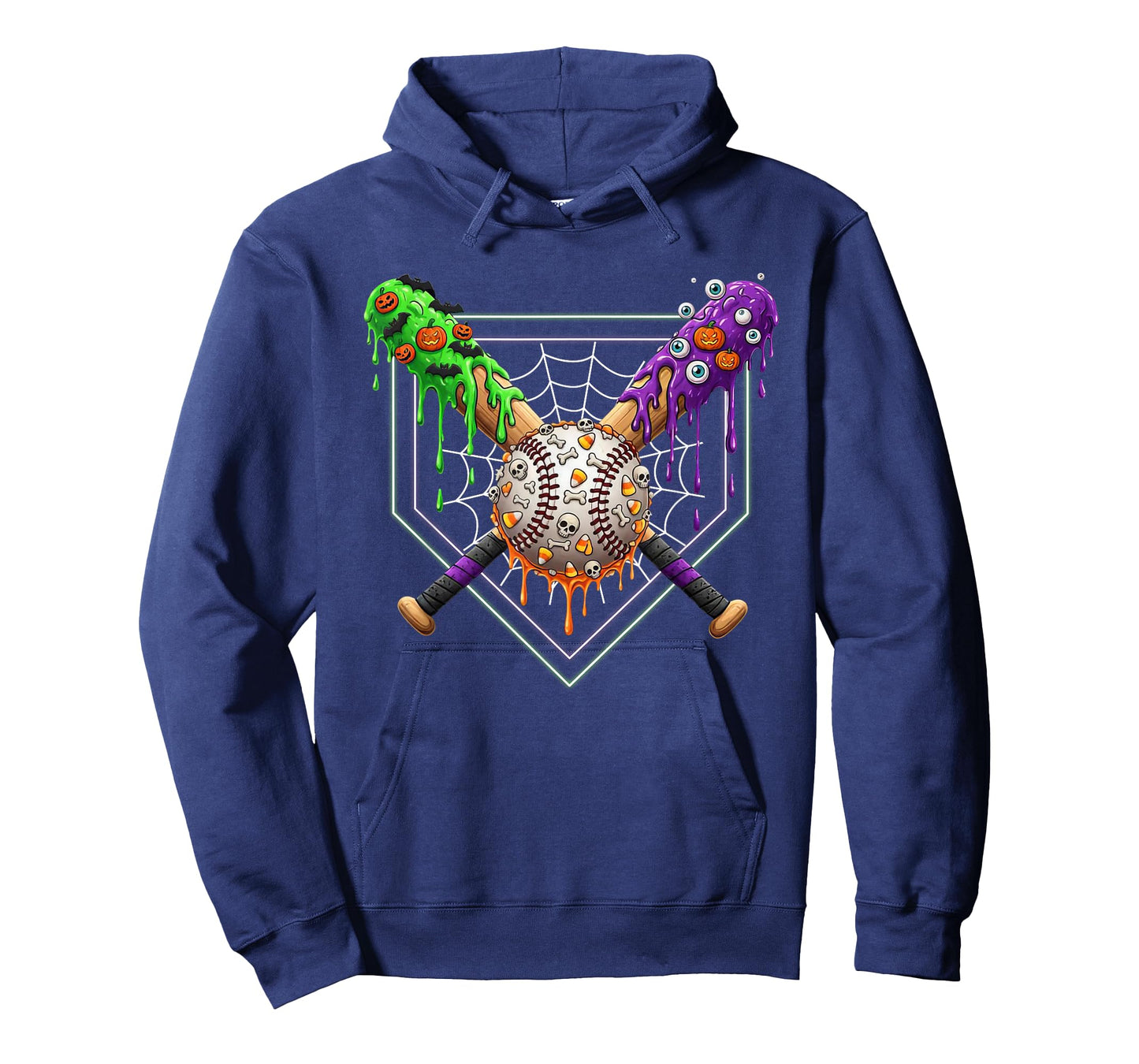 Baseball Home Plate Ice Cream Halloween Pumkin Spooky Season T-Shirt