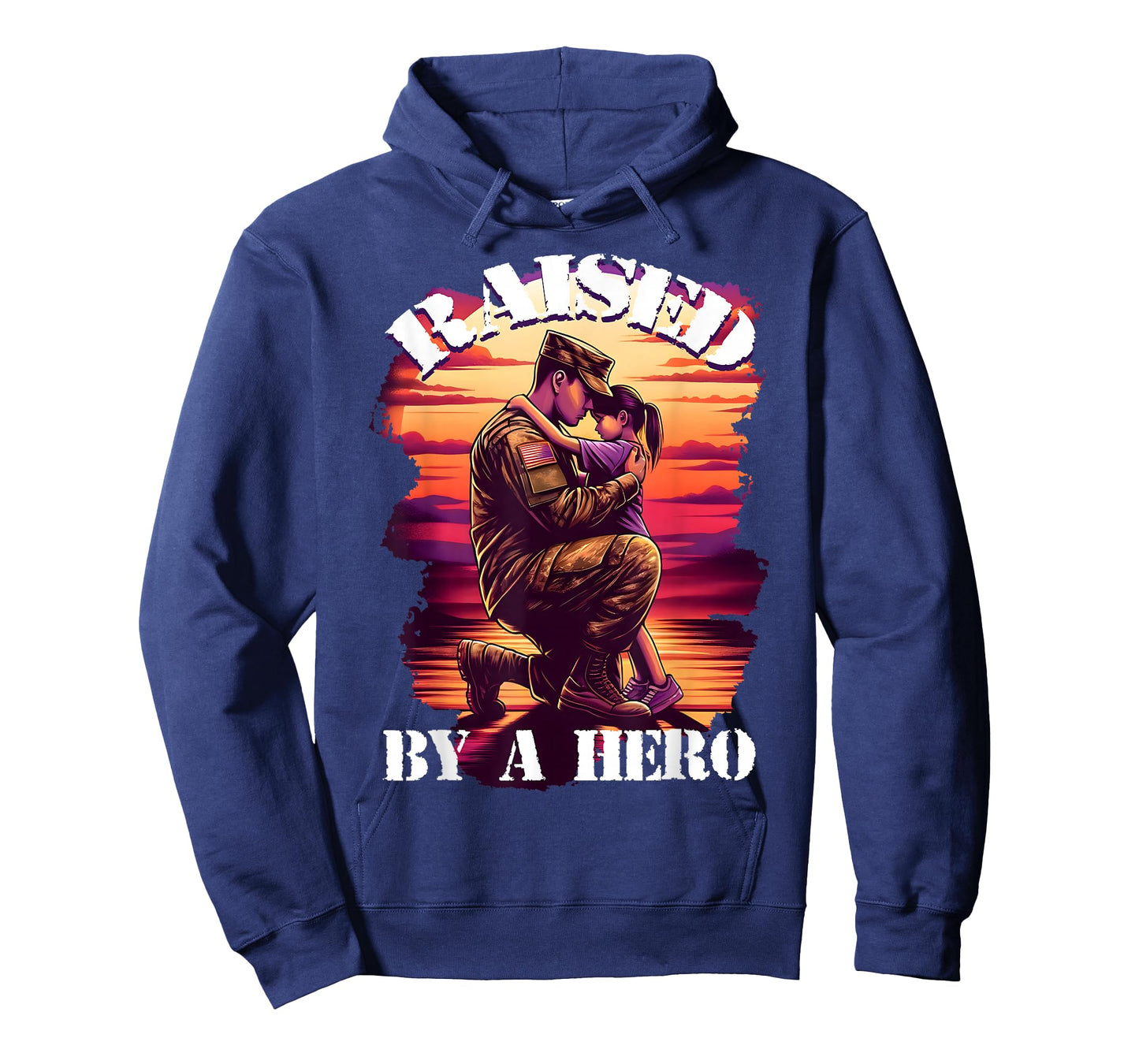 Raised by a Hero Military Father and Daughter Military Kids T-Shirt