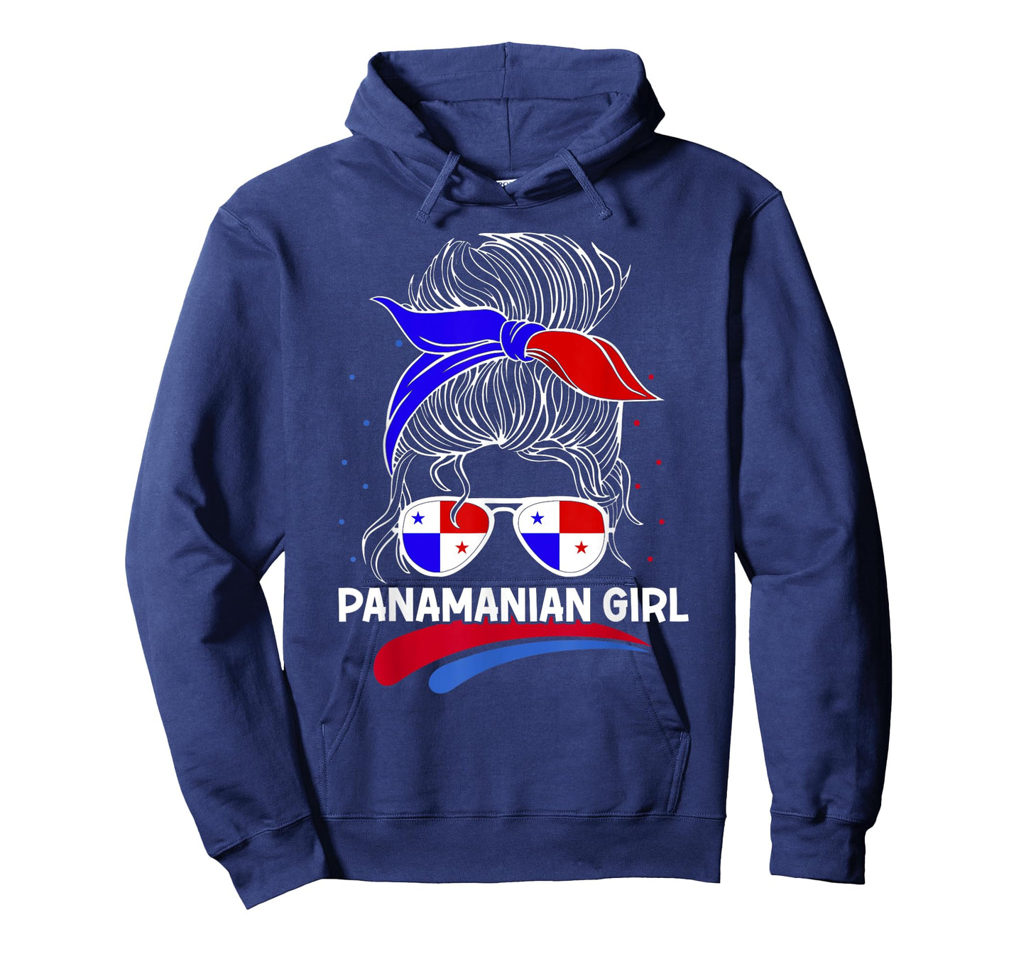 Panama Women Panamanian Flag With Messy Bun National Colors T-Shirt