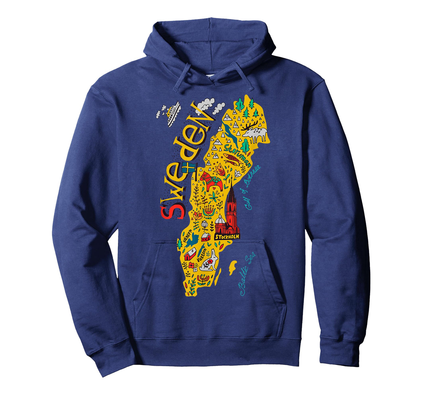 Travel Europe Sweden Map Stockholm Swedish Family Vacation T-Shirt