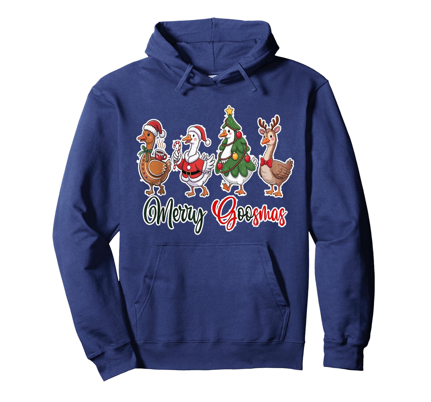 Merry Goosmas Lights Red Santa Hat Xmas Family Men Women T-Shirt