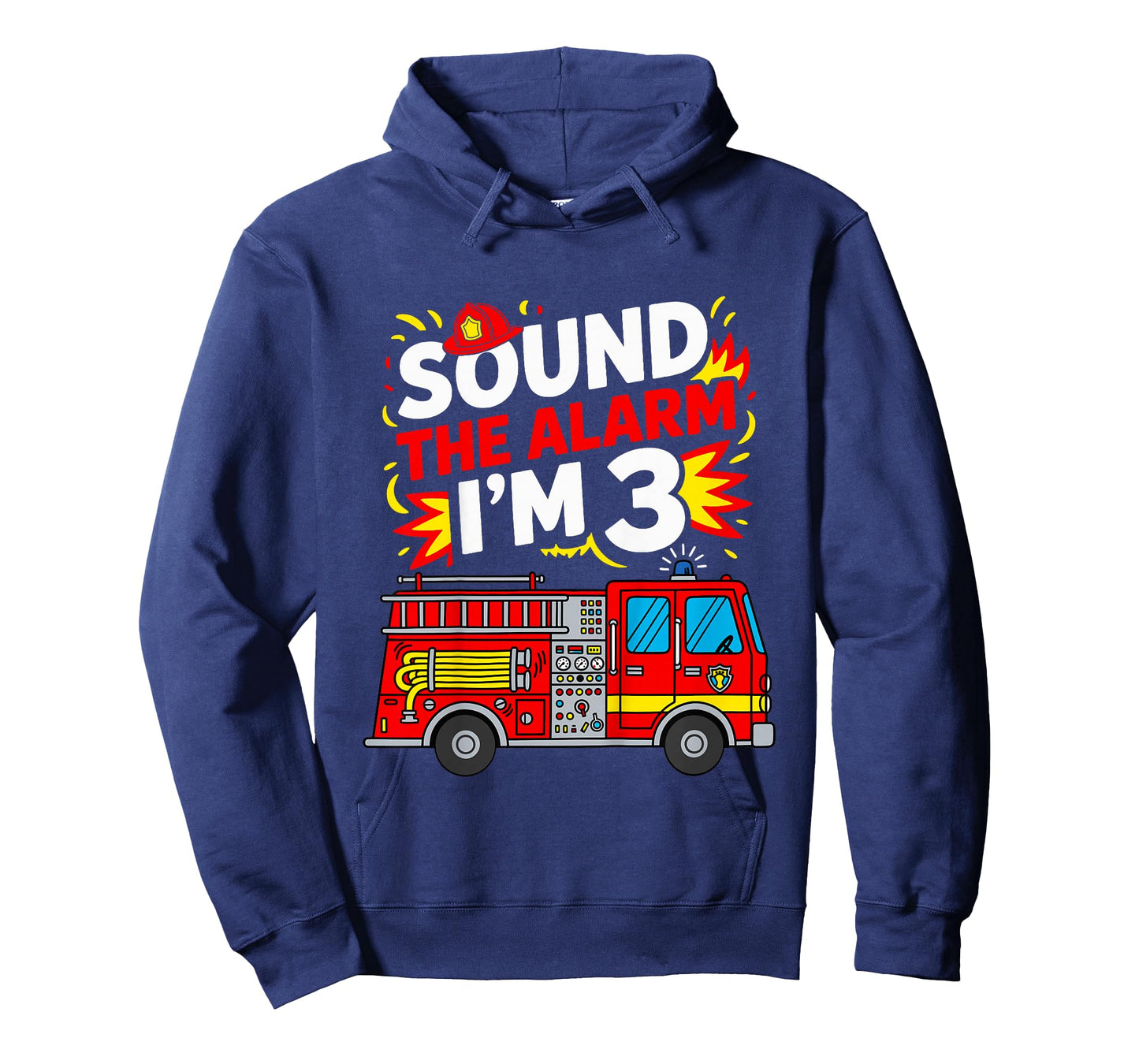 3 Year Old Birthday Sound The Alarm I’m 3 Boys Fire Truck T-Shirt