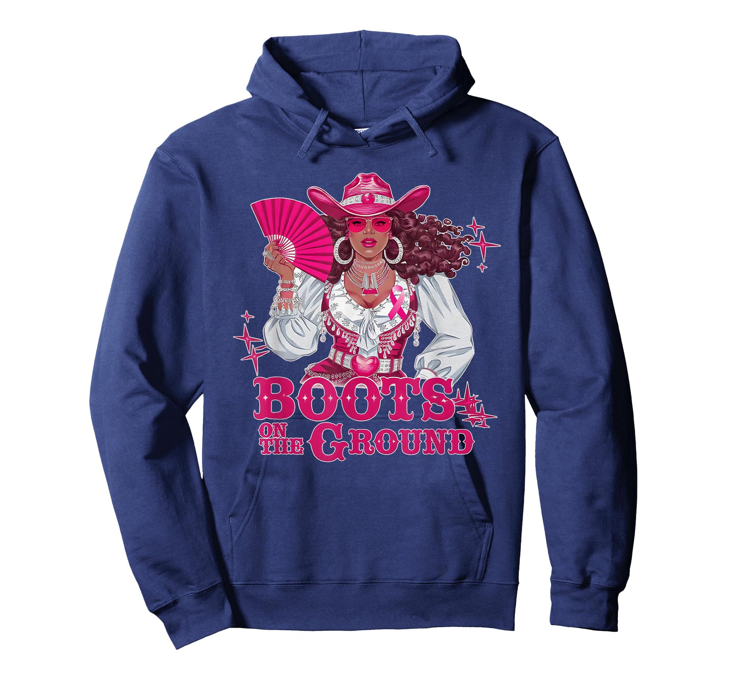 Boots On The Ground Pink Cowgirl Breast Cancer Western T-Shirt