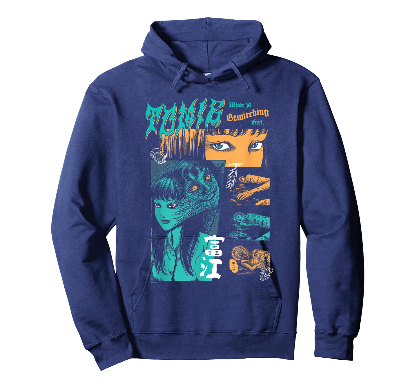 Junji Ito Tomie Orange and Aqua Zine Collage Horror Manga T-Shirt