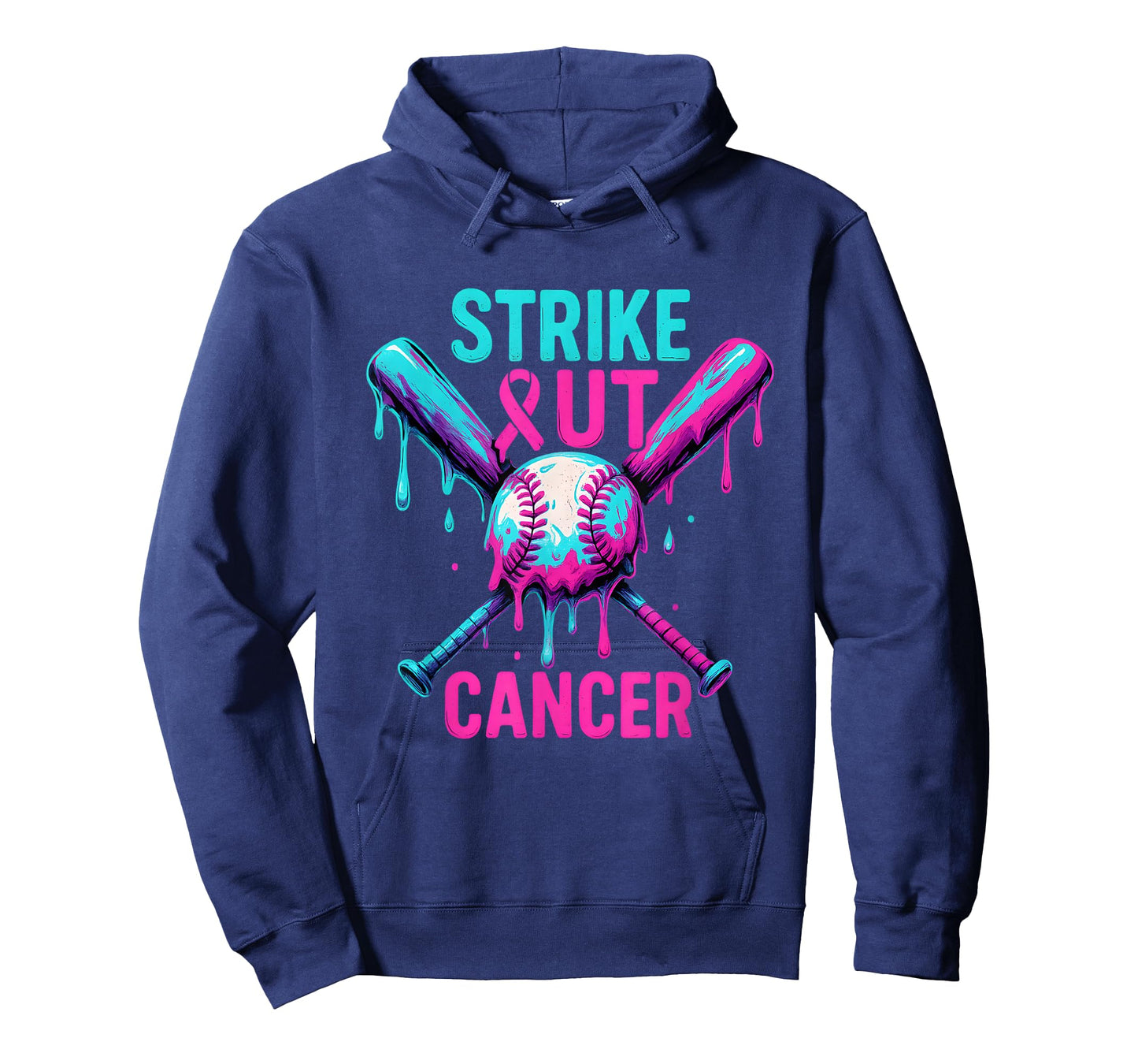 Strike Out Breast Cancer Baseball Drip Ice Cream Drip T-Shirt