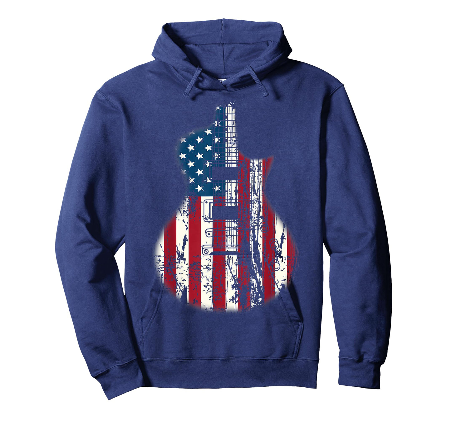 US American Flag Guitar Musician Distressed Guitars Vintage T-Shirt