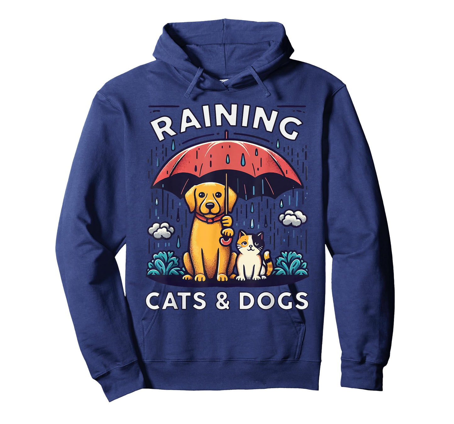 Raining Cats and Dogs Canine Feline Puppy Kitty Animal Idiom T-Shirt