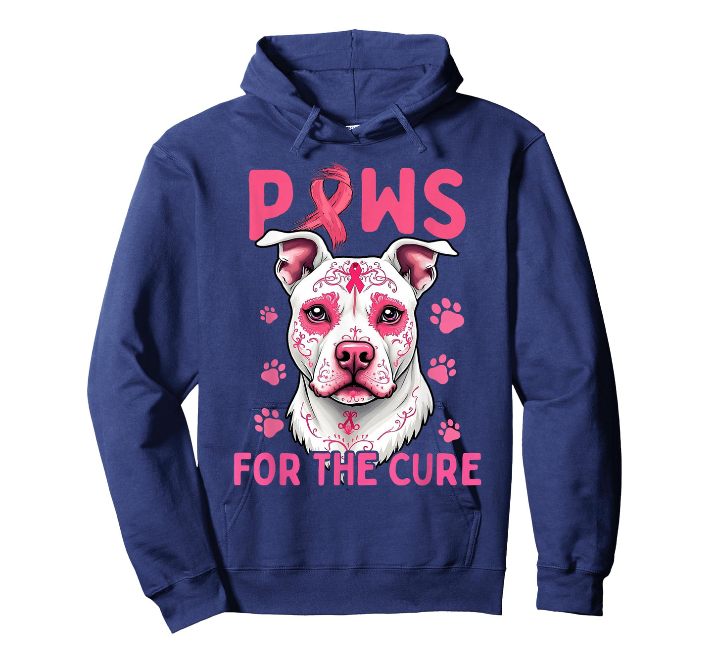 Breast Cancer Awareness Month Paws For The Cure Pitbull T-Shirt