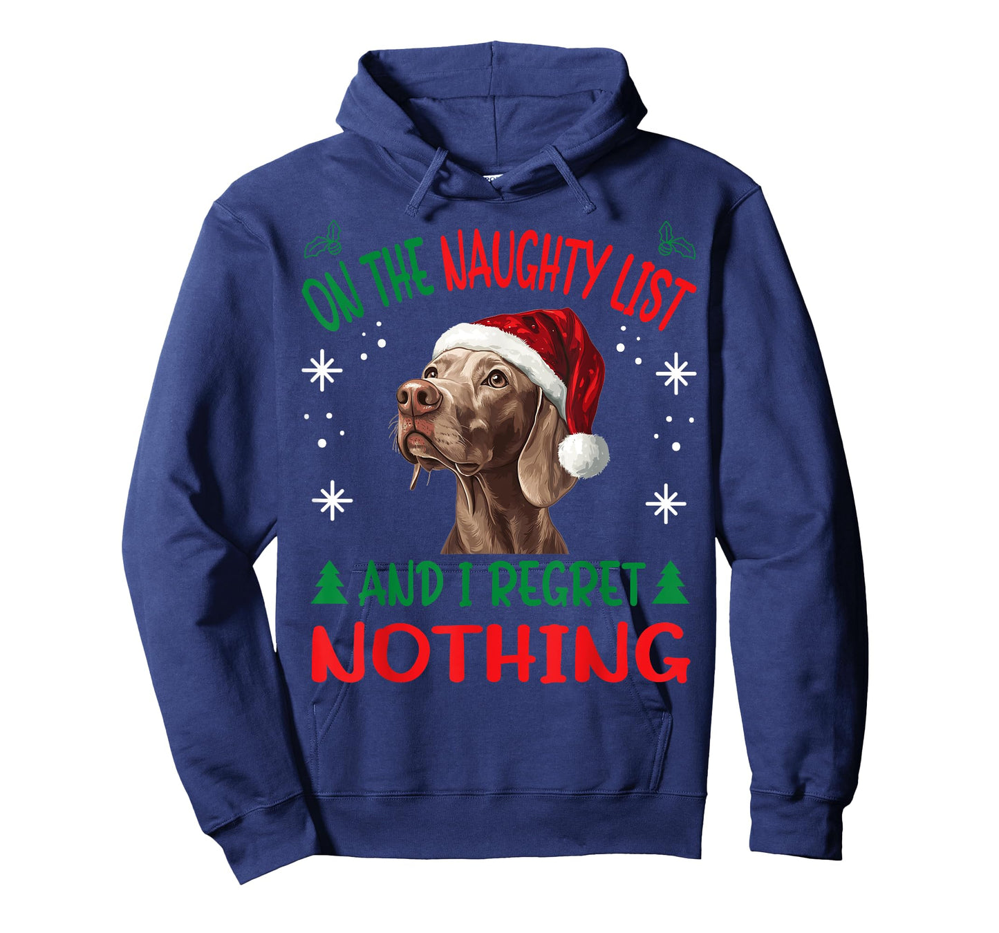 Cute Weimaraner dog Dog Christmas On The Naughty List and I T-Shirt