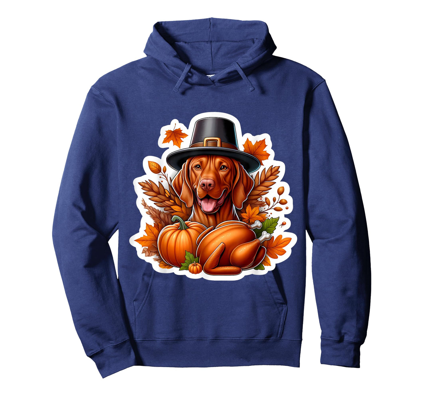 Thanksgiving Vizsla Dog Owner Lover Funny Pilgrim Turkey Mom T-Shirt