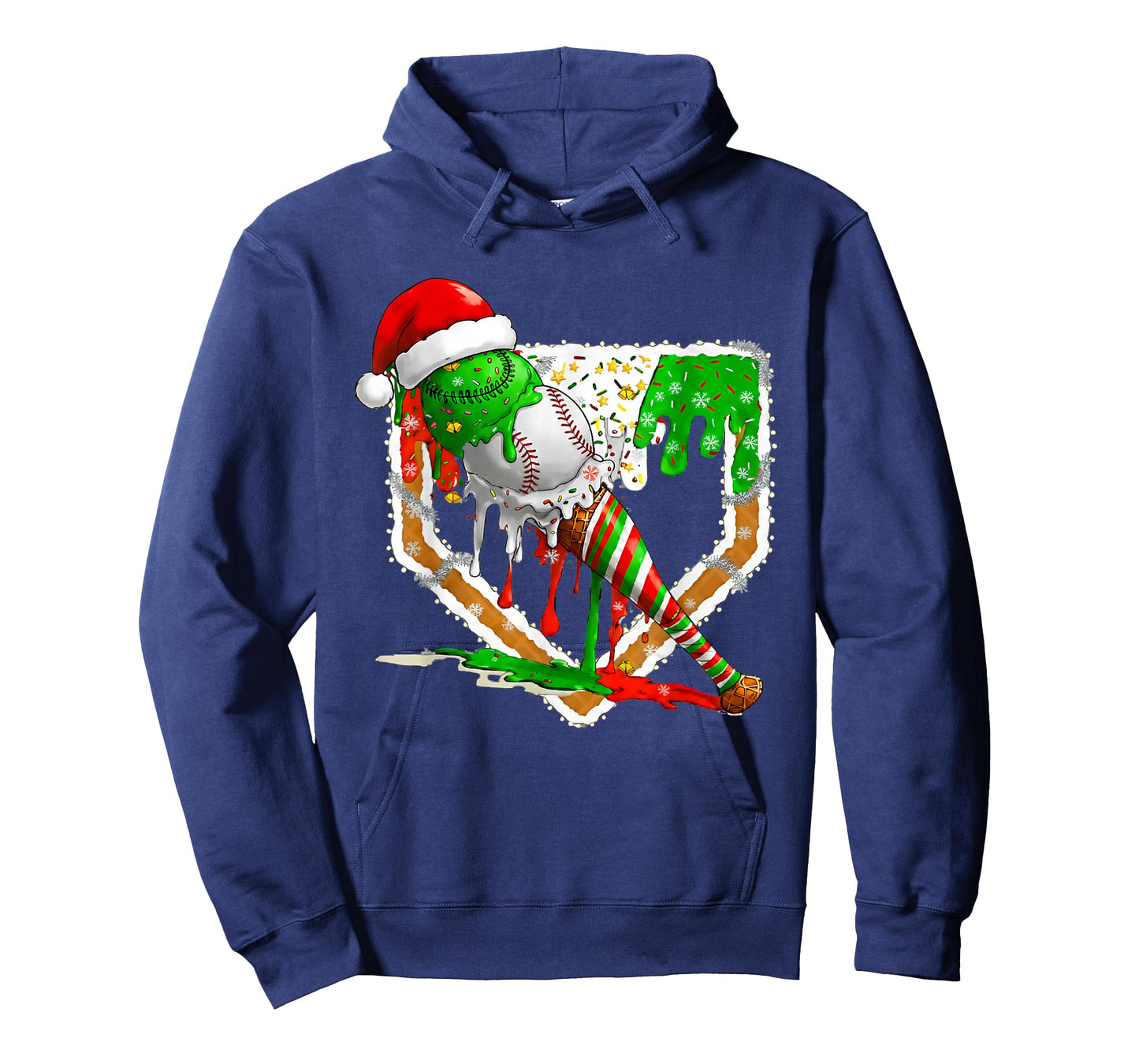 Baseball Xmas Christmas Baseball Ice Cream Drip Boys T-Shirt