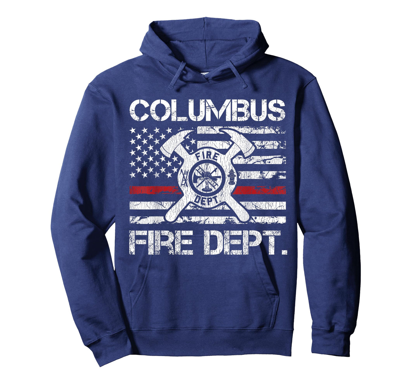 Columbus Ohio Fire Department Thin Red Line Logo T-Shirt