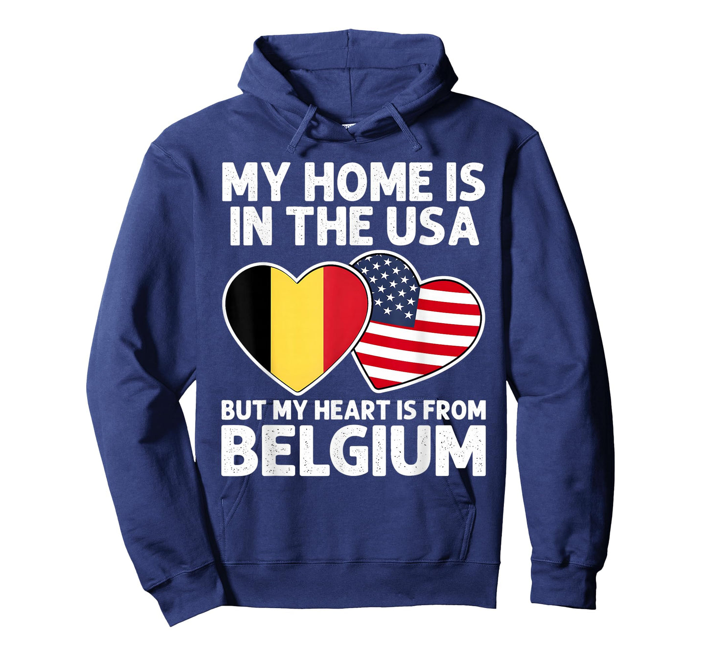 My Home USA My Heart Belgium Belgian American Pride Flag T-Shirt