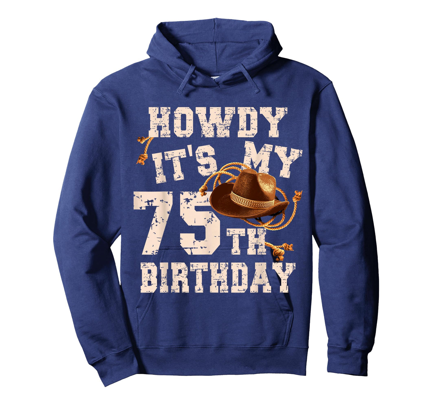 Funny Howdy Its My 75th Birthday Cowboy Hat 75 Year Old Men T-Shirt