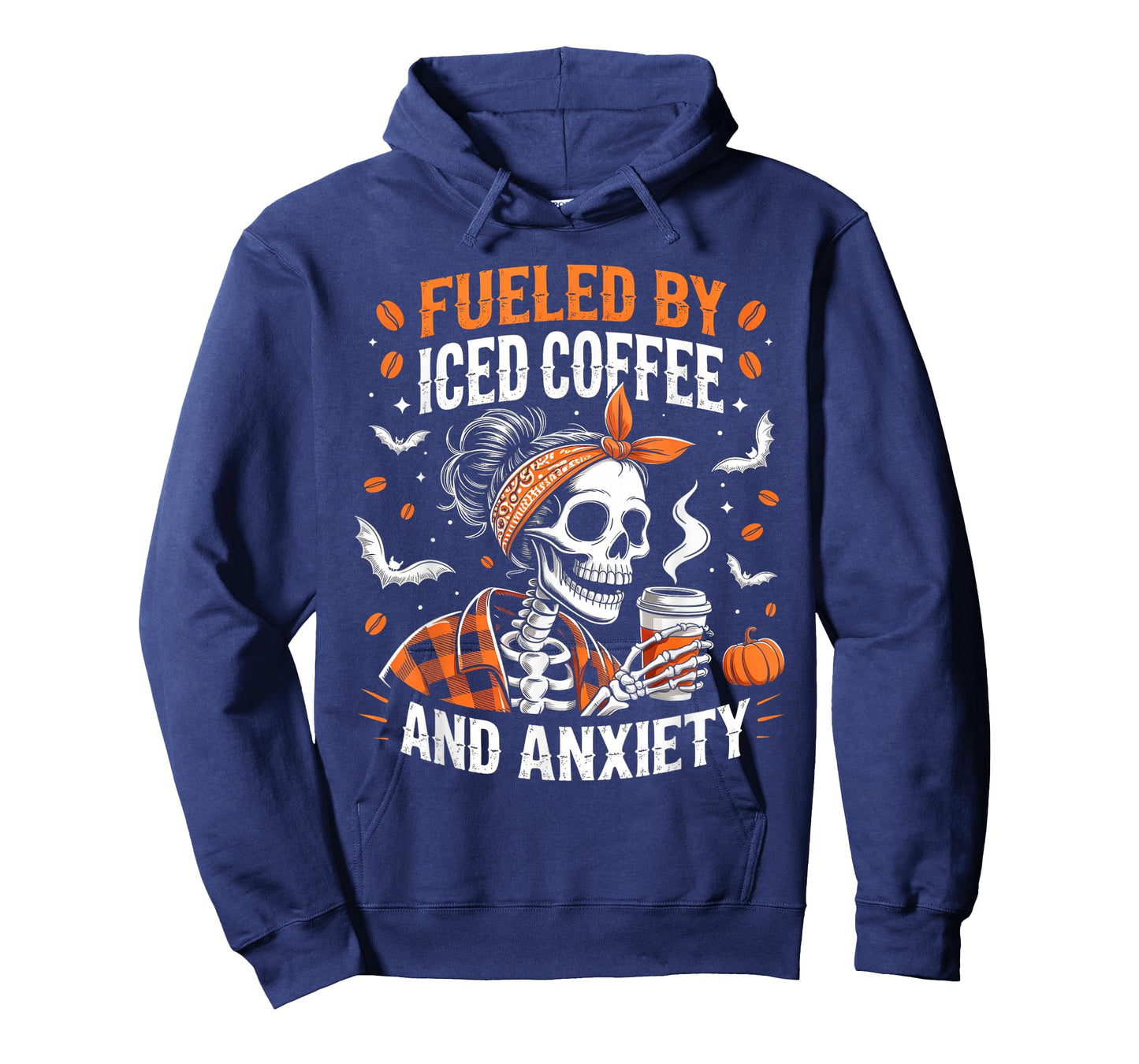 Fueled by Iced Coffee and Anxiety Funny Coffee Halloween T-Shirt