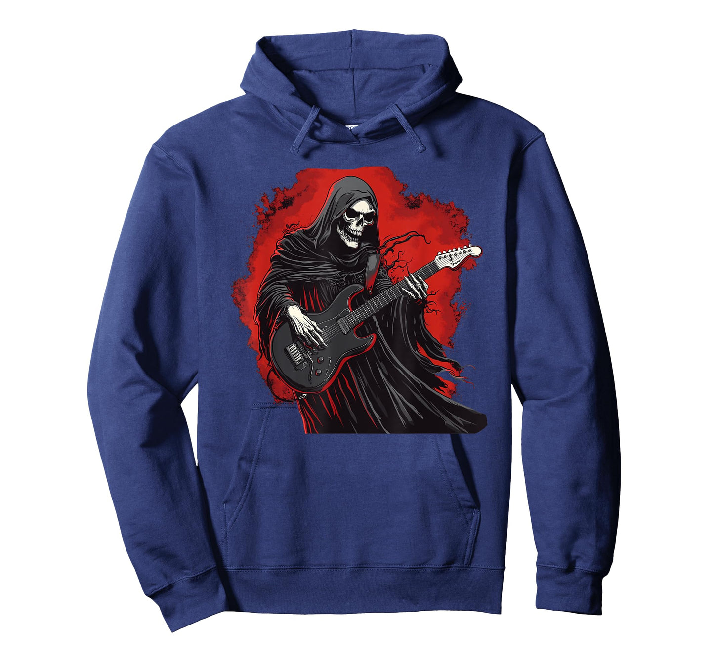 Funny Grim Reaper Costume with electric Guitar Outfit T-Shirt