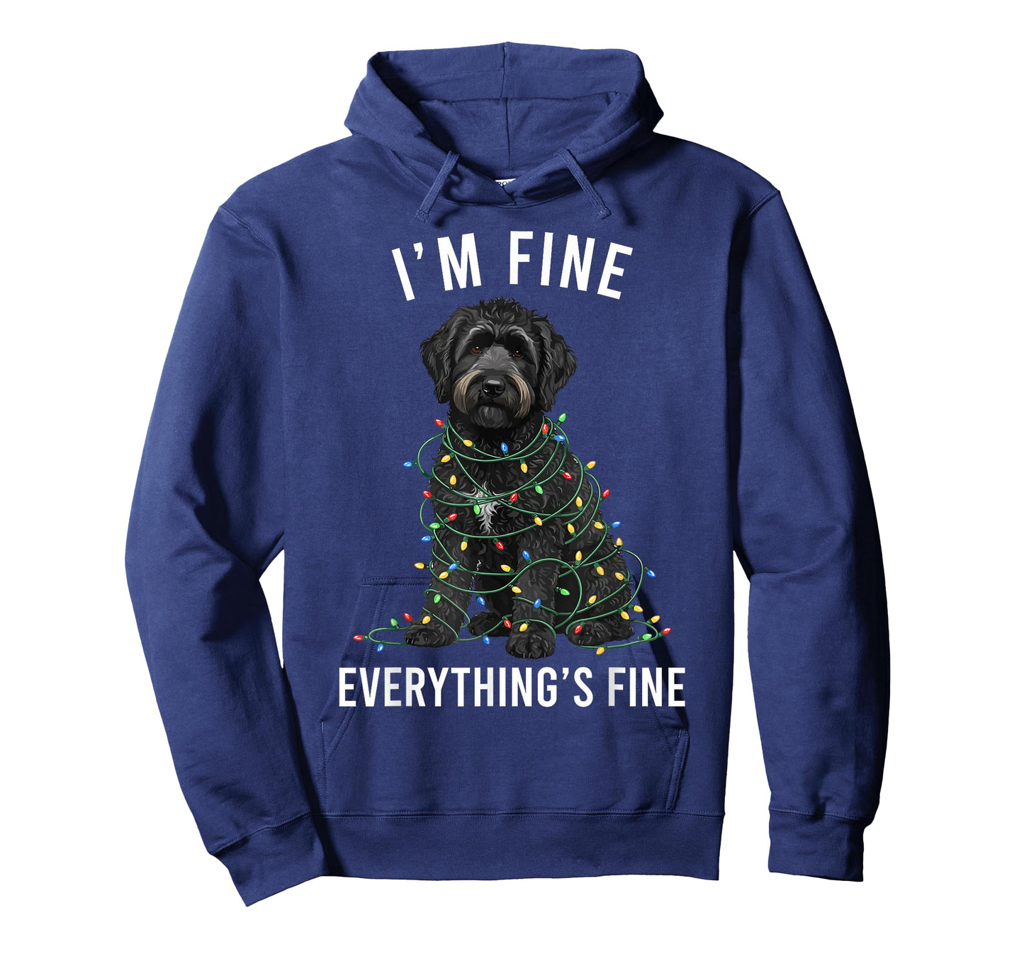 Black Labradoodle Christmas I'm Fine Everything is Fine T-Shirt