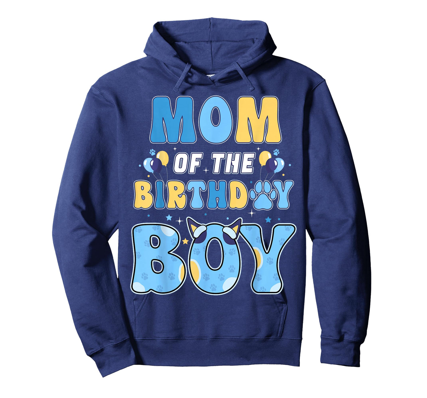 Mom of The Birthday Boy Family Blue Dog Funny Birthday Party T-Shirt