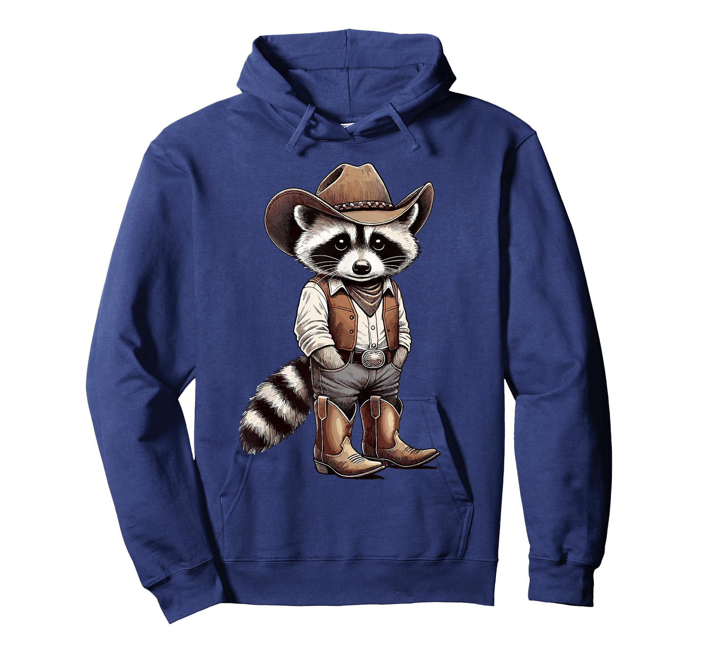 Raccoon with Cowboy Hat & Cowgirl, Funny Vintage Western T-Shirt