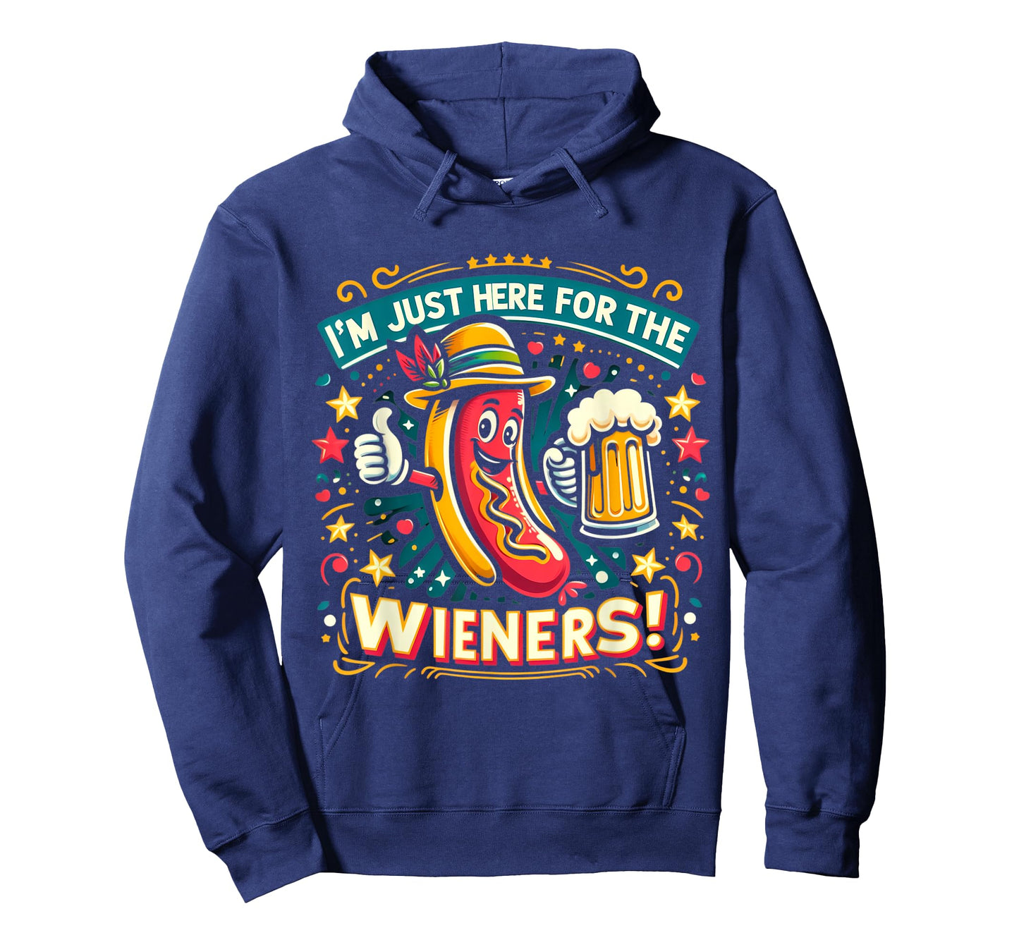 I'm Just Here For The Wieners Hotdog Funny Oktoberfest Pun T-Shirt for Men Women