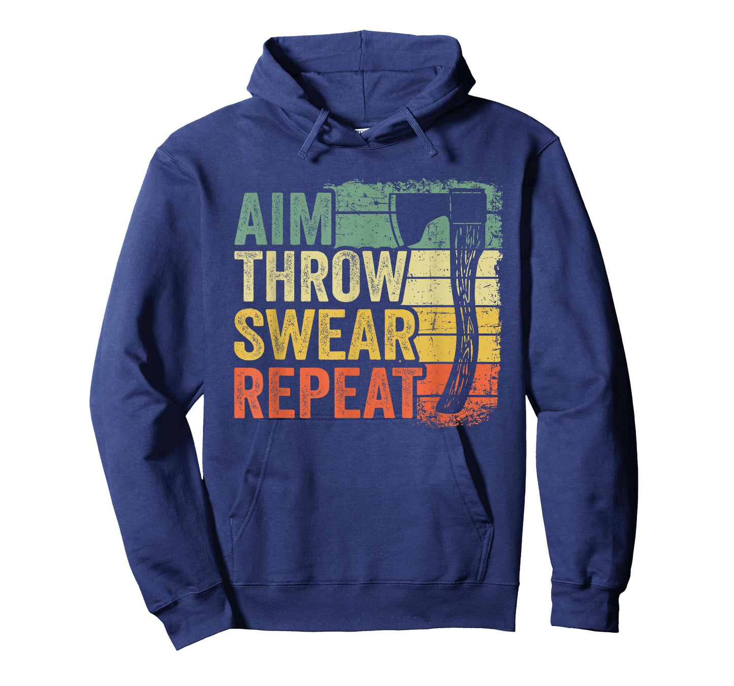 Aim Throw Swear Repeat Hatchet Vintage Funny Axe Throwing T-Shirt
