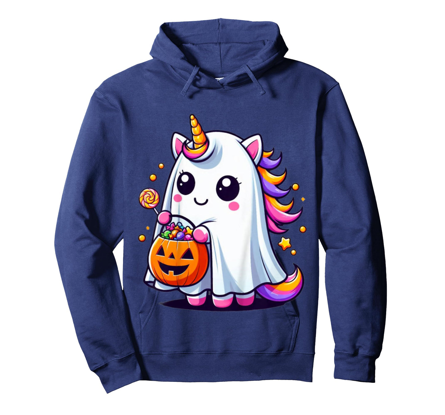 Cute Unicorn Ghost Costume Halloween Candy T-Shirt
