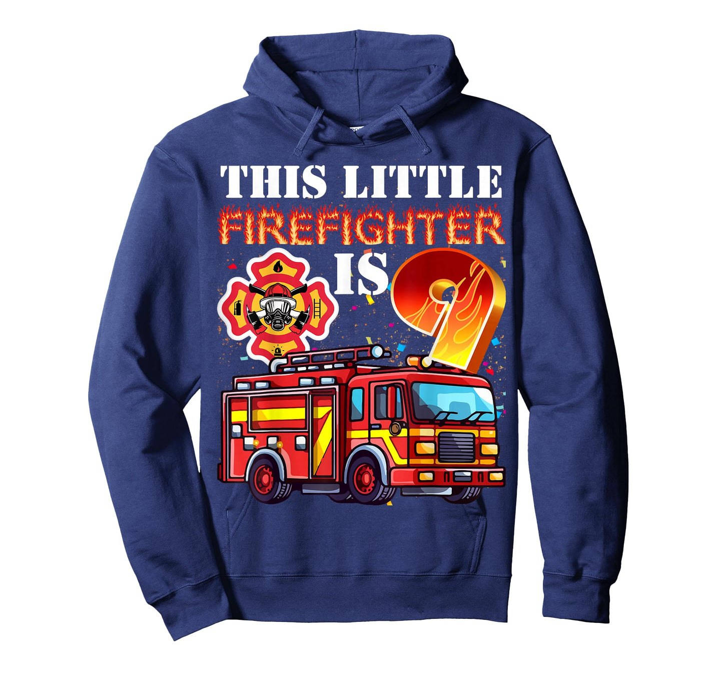 Kids 9 Year Old Firefighter Birthday Party Fire Truck 9th T-Shirt