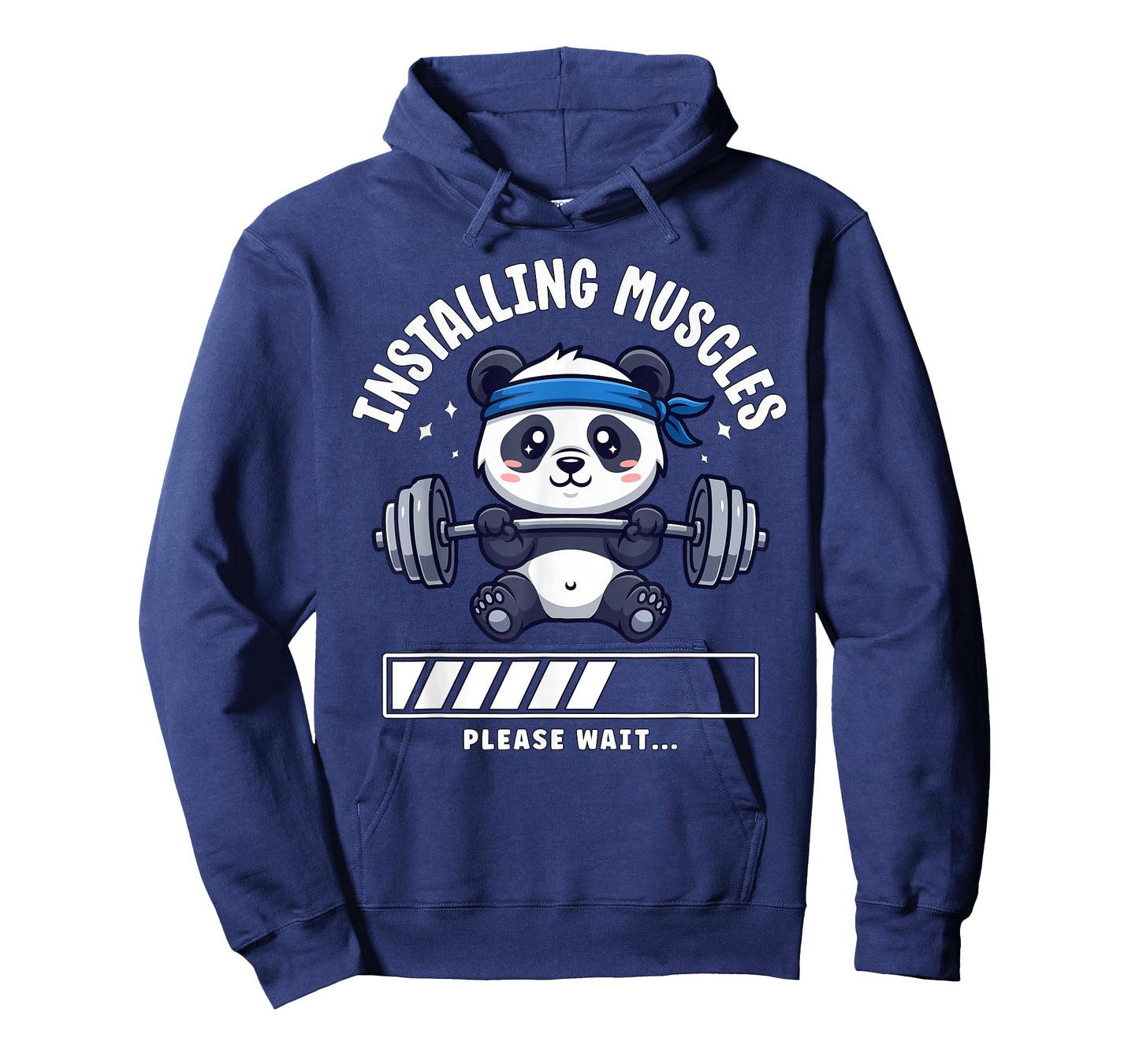 Funny Panda Installing Muscles Gym Workout Humor T-Shirt