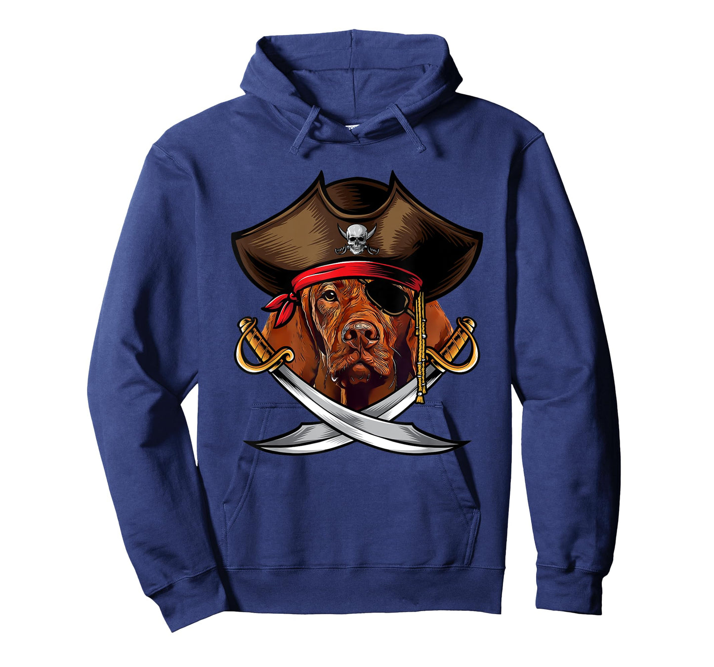 Funny Vizsla Dog Pirate Captain Halloween T-Shirt for Men Women Kids