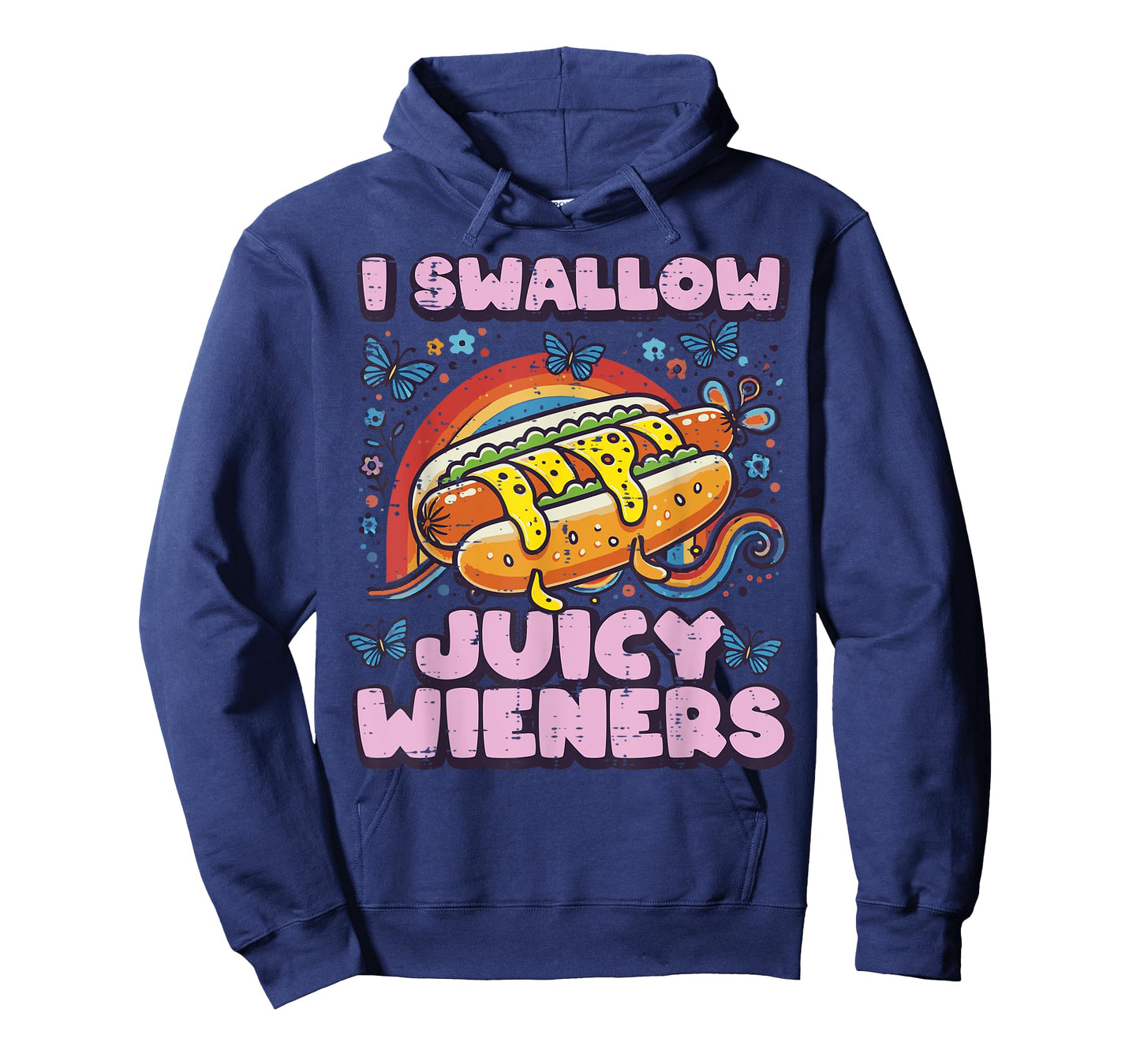 I Swallow Juicy Wieners Hotdog Funny Saying Adult Joke Women T-Shirt