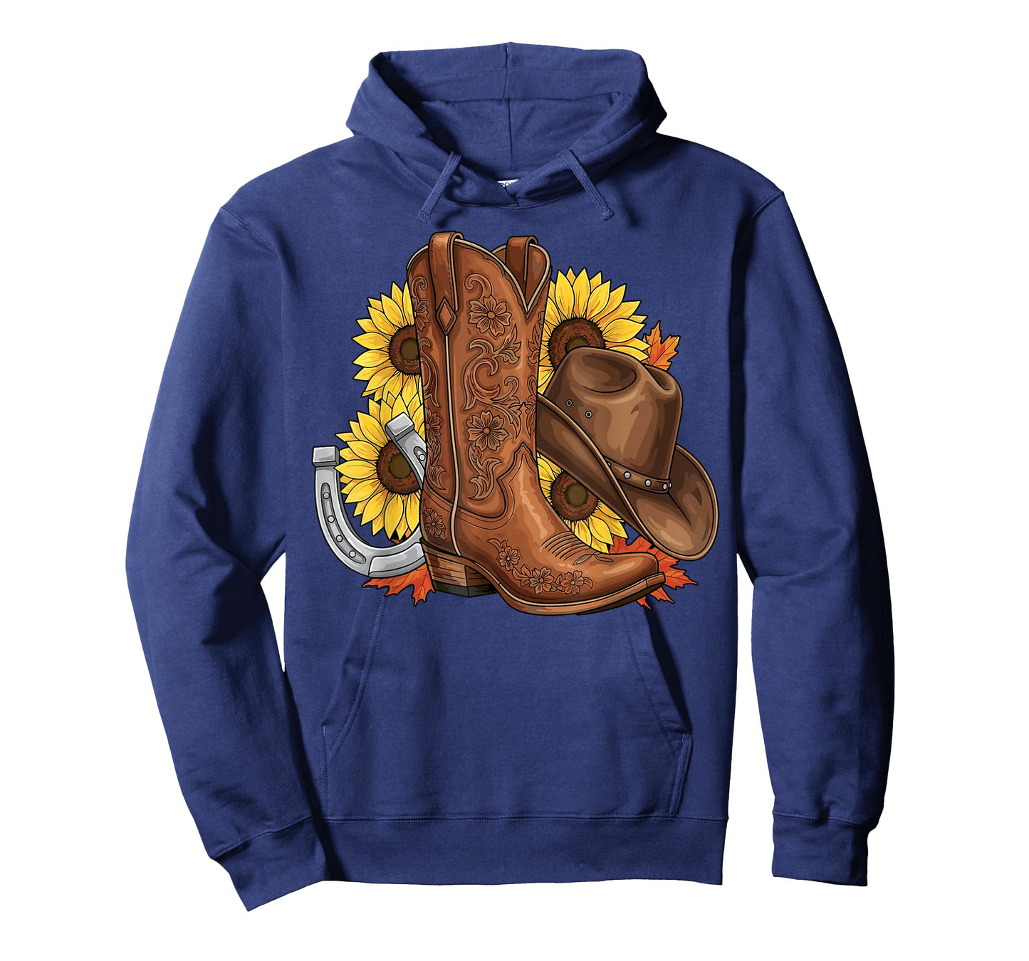Cowboy Boot Hat Sunflower Horseshoe Western T-Shirt