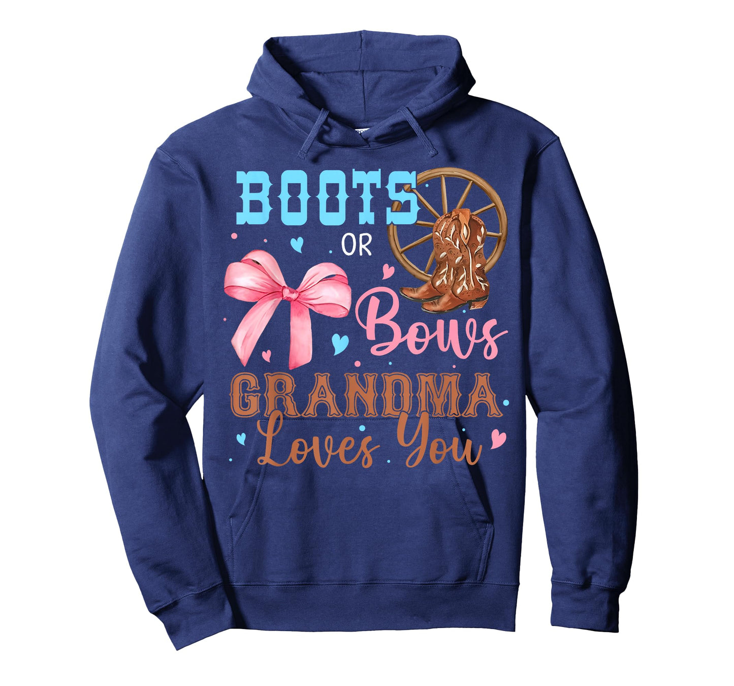 Boots or Bows Gender Reveal Decorations Grandma Loves You T-Shirt