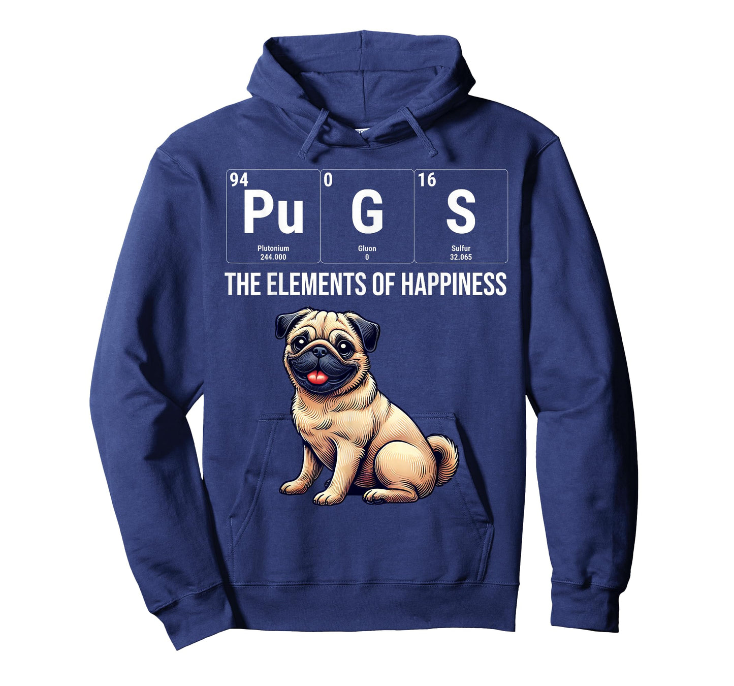 Pugs The Elements Of Happiness Periodic Table Chemistry T-Shirt