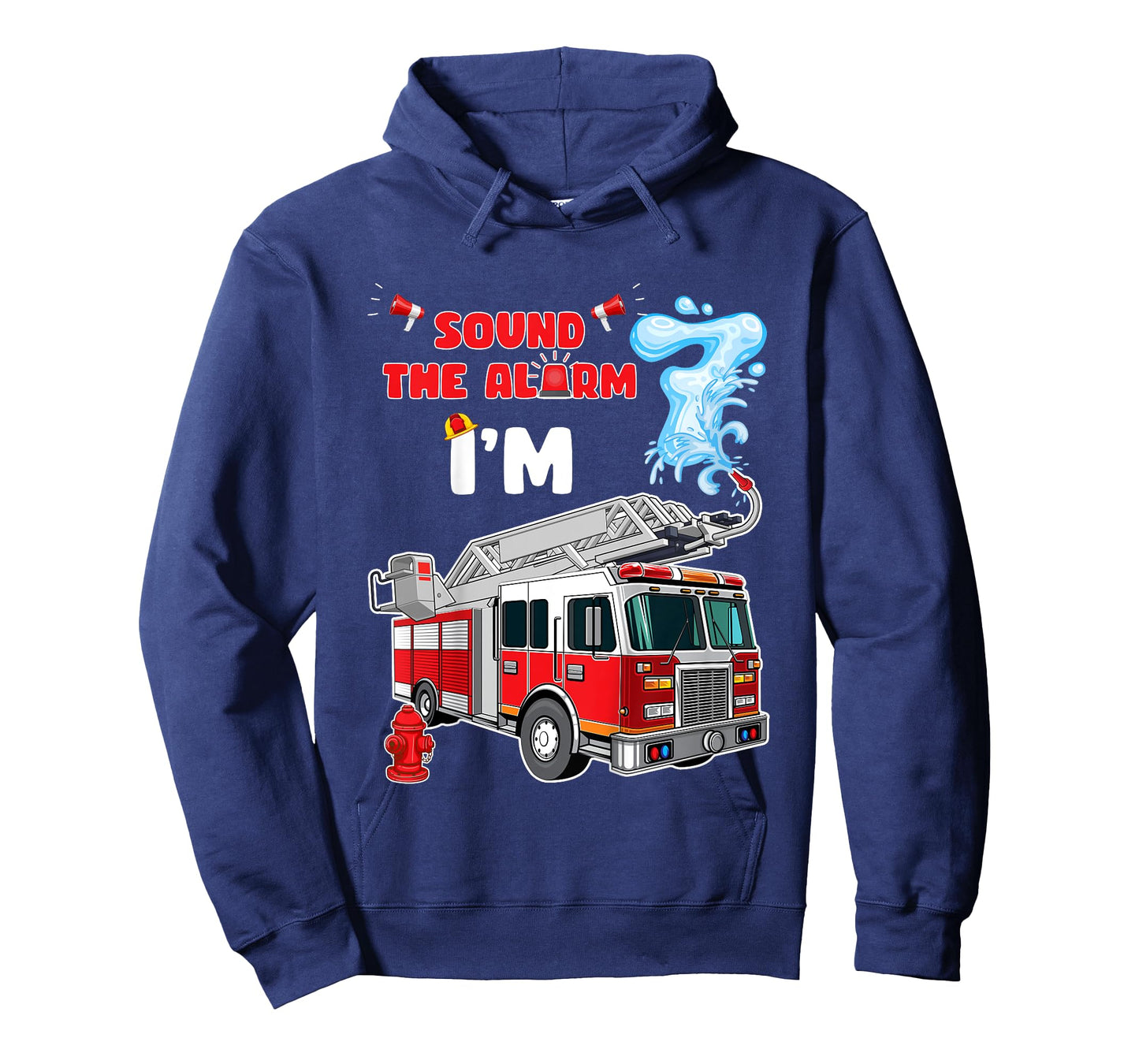 Sound the Alarm I'm 7! Kids Fire Truck Firefighter Birthday T-Shirt