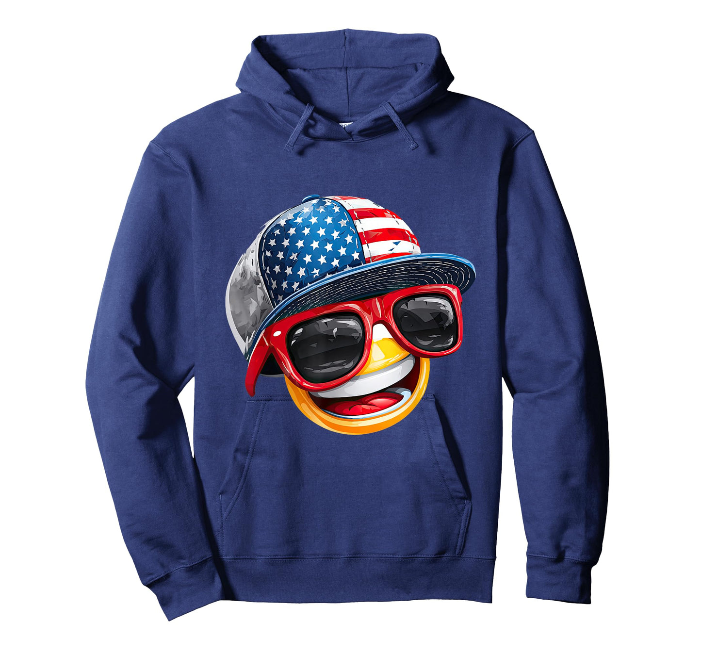 Awesome Smiling Face with US Cap and Sunglasses T-Shirt