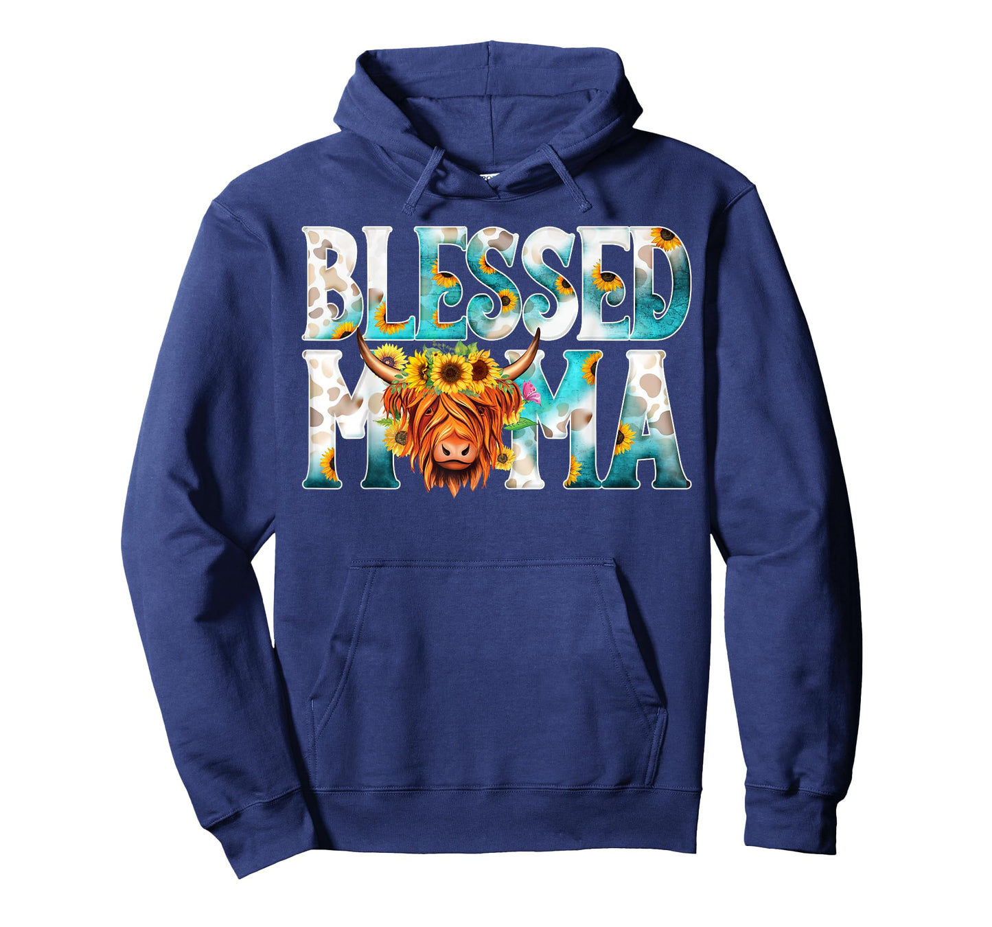 Western Blessed Cow Mama Cow Print Mom Mother's Day T-Shirt