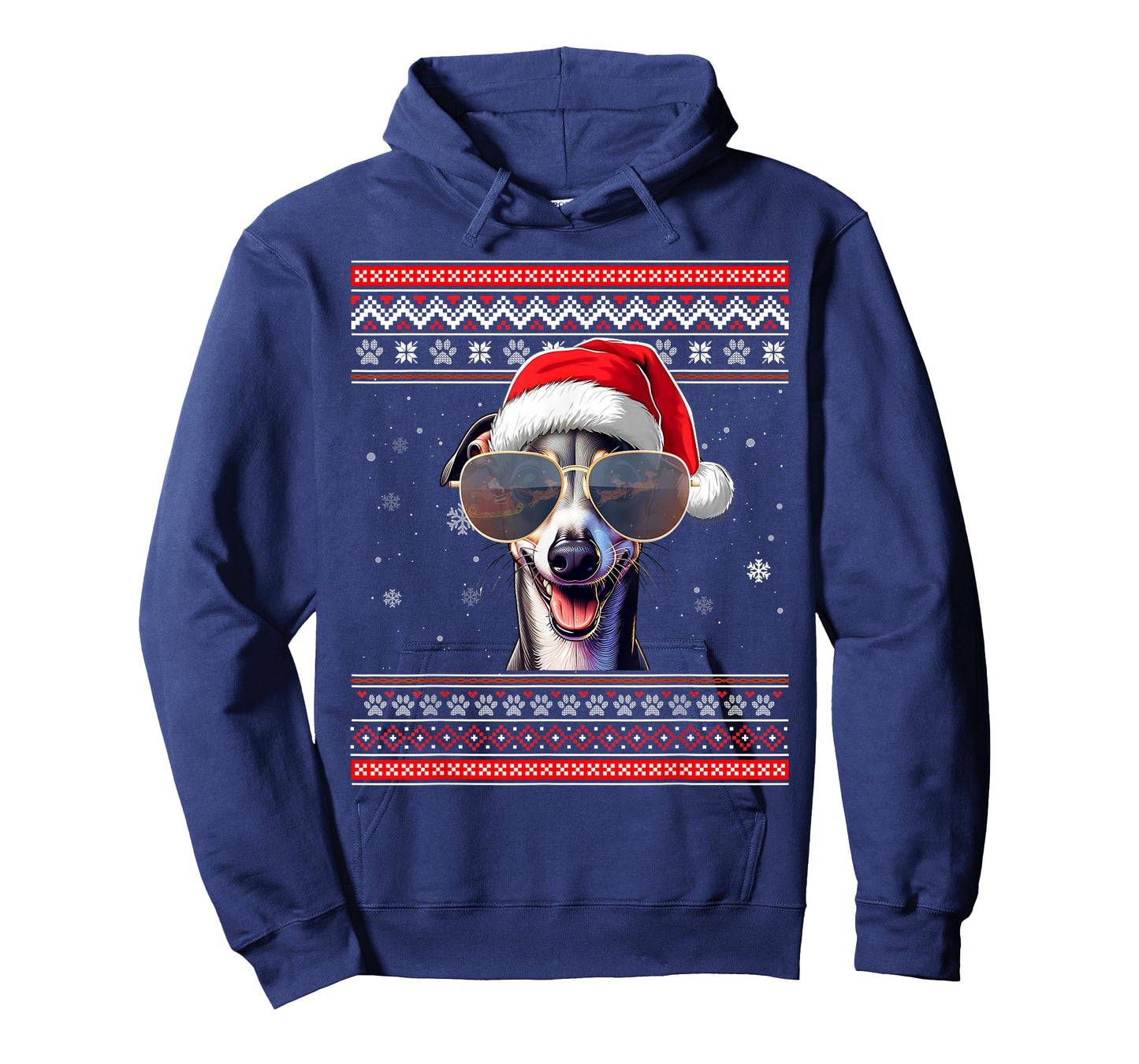 Ugly Sweater X-mas Santa Italian Greyhound Dog Christmas T-Shirt