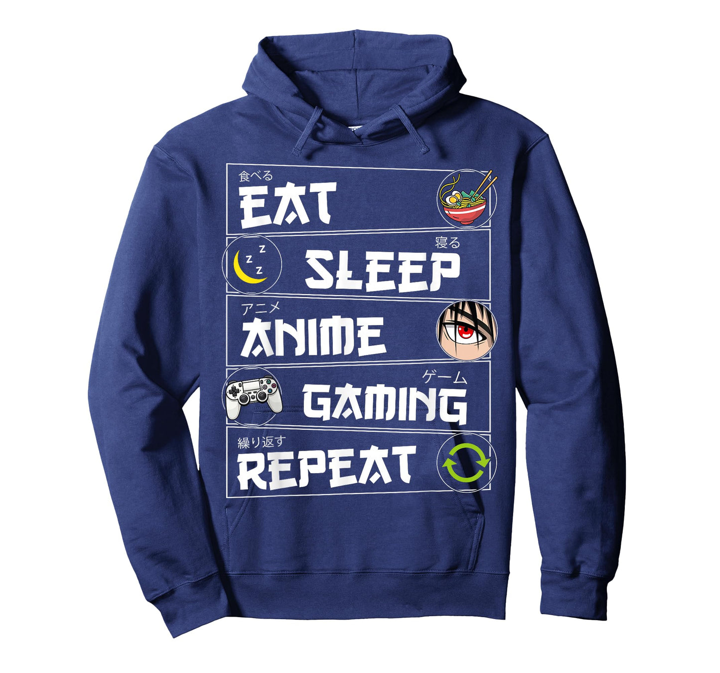 Eat Sleep Anime Gaming Repeat Kawaii Otaku Gamer Anime Manga T-Shirt