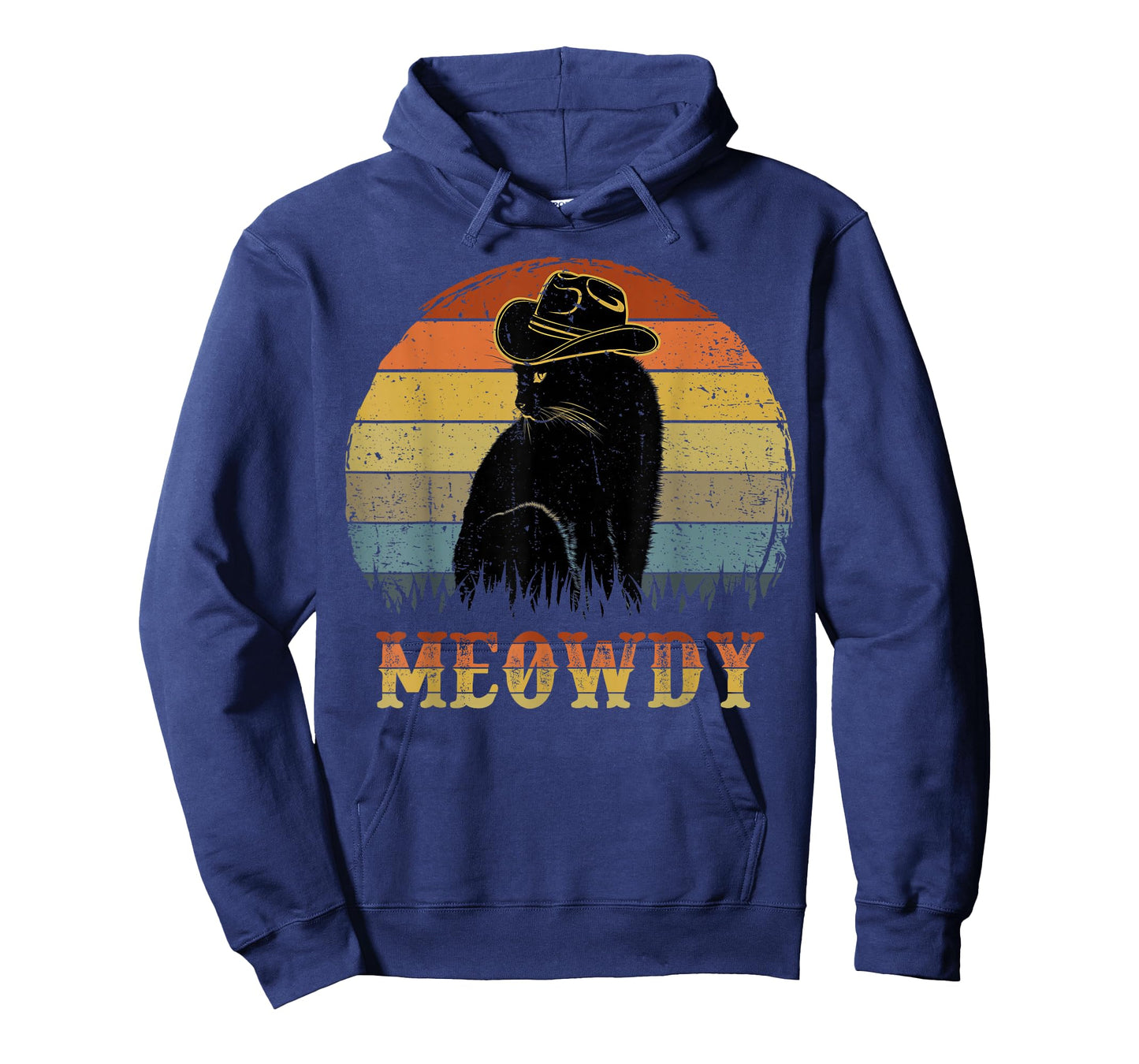 Black Cat Meowdy Funny Western Cowboy Cat Lover Gifts Men T-Shirt